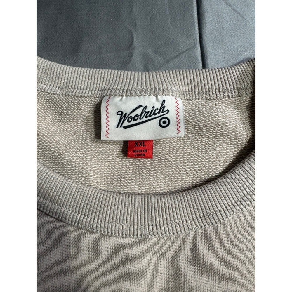Woolrich Mens XXL Tan Beige Hiking Boot Graphic Logo Crewneck Sweatshirt - Picture 2 of 7